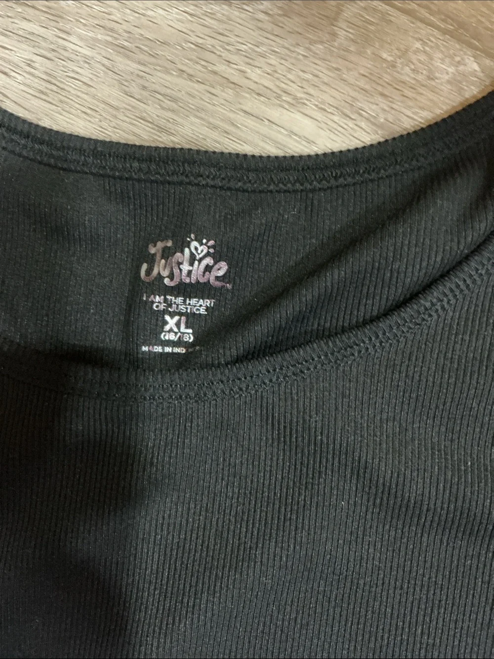Justice Black Long-Sleeve Athletic Tee